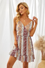 Surpliced Neck Boho Floral Cami Mini Dress