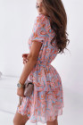 Womens Wrap V Neck Tiered Ruffle Floral Dress