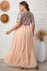 Plus Size Sequin Dress Bodice Tulle Maxi Dress
