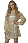 Women's Sequin Long Sleeves Mini Bodycon Dress Evening Party Dress