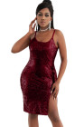 Women's Sexy Glitter Bodycon Dress Sleeveless Mini Club Dresses