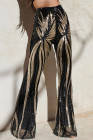 Women Sequin Wide Leg Flared Pants Bell Bottoms Trousers