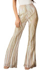 Women Sequin Wide Leg Flared Pants Bell Bottoms Trousers