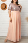 Plus Size Sequin Dress Bodice Tulle Maxi Dress
