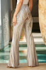 Women Sequin Wide Leg Flared Pants Bell Bottoms Trousers