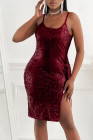 Women's Sexy Glitter Bodycon Dress Sleeveless Mini Club Dresses
