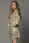 Women's Sequin Long Sleeves Mini Bodycon Dress Evening Party Dress