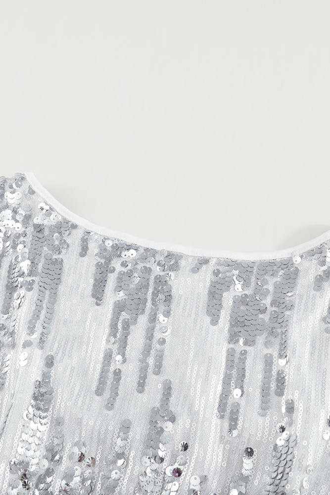 Womens Sequin Batwing Midi Dress Cocktail Dress