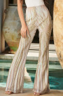 Women Sequin Wide Leg Flared Pants Bell Bottoms Trousers