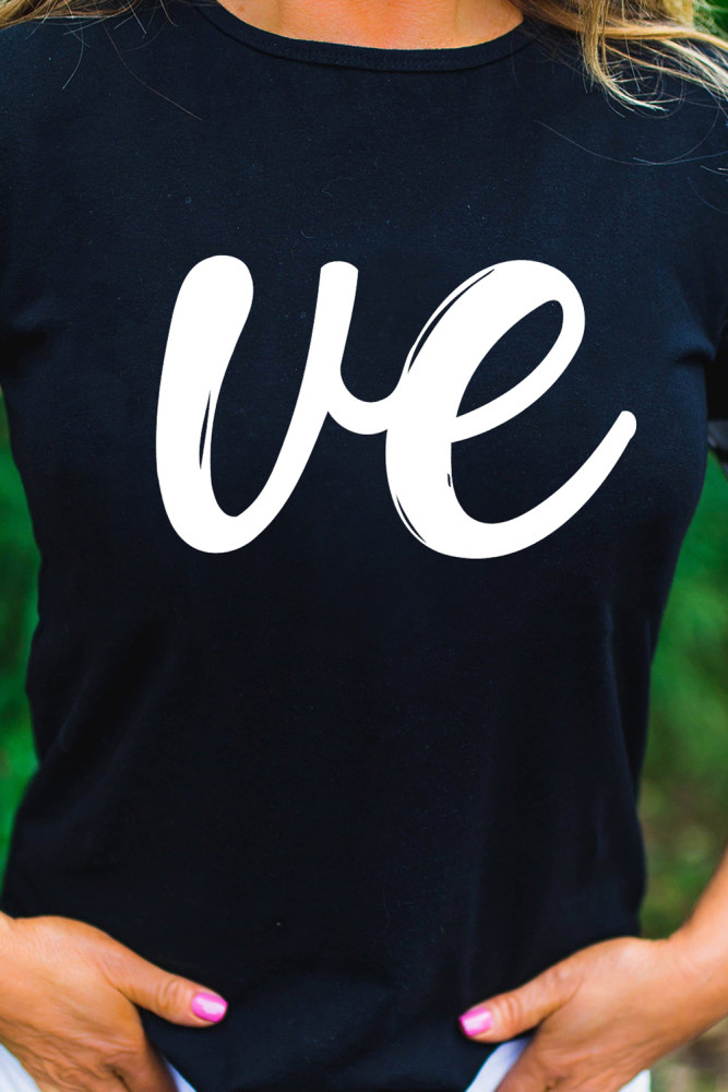 Parent-child Matching Kids T Shirt Summer Love Letter Print Shirt with Knot