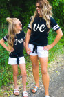 Parent-child Matching Kids T Shirt Summer Love Letter Print Shirt with Knot