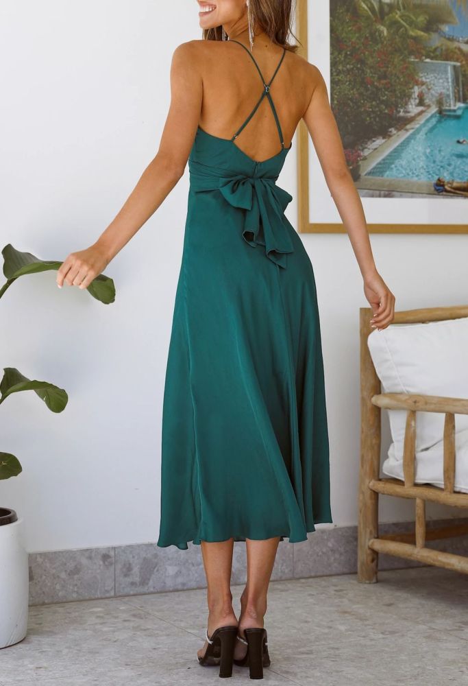 Ladies Ruffle Sundress Empire Waist Cami Maxi Dress