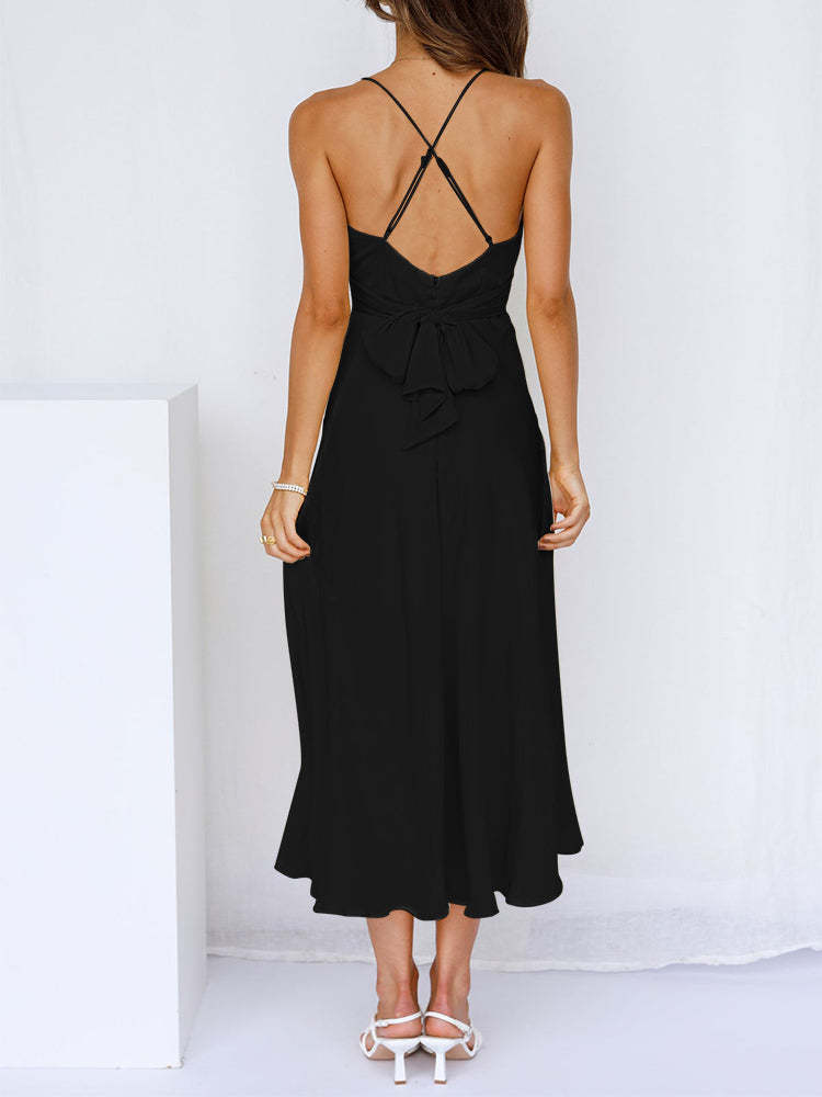 Ladies Ruffle Sundress Empire Waist Cami Maxi Dress