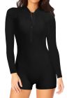Womens Boyleg One Piece Rashguard Swimsuit Long Sleeve Surfing Wetsuit