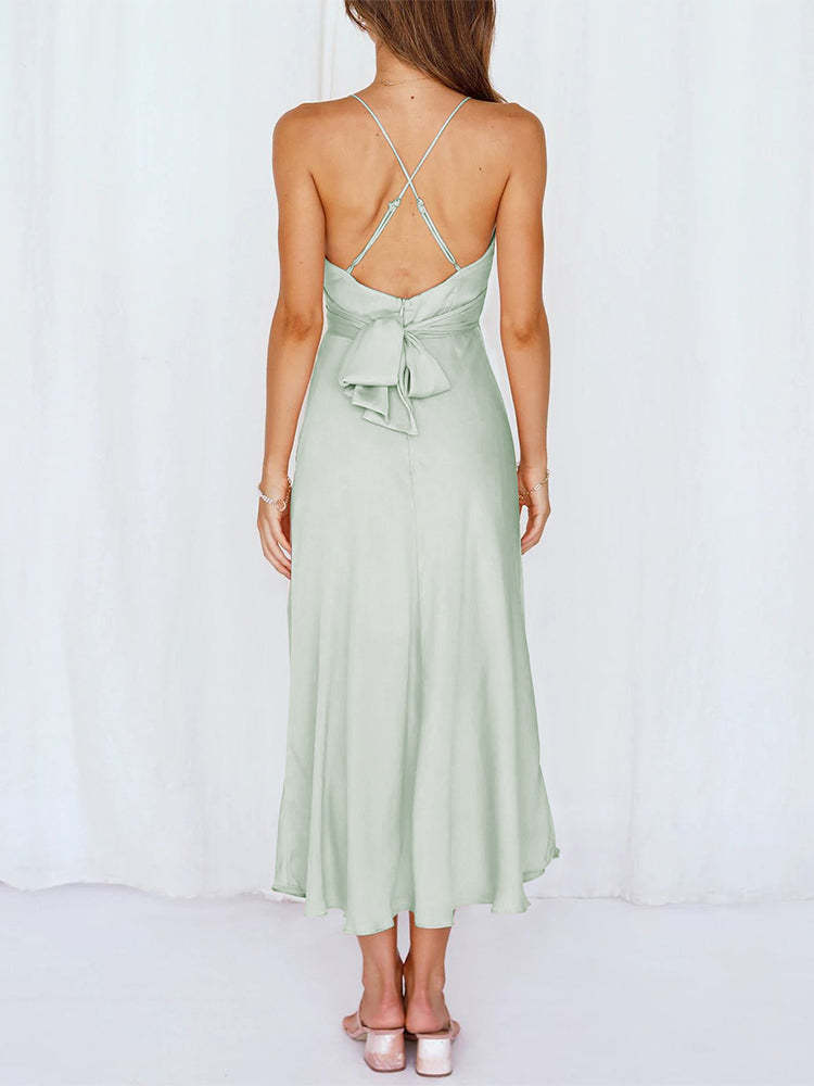 Ladies Ruffle Sundress Empire Waist Cami Maxi Dress