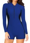 Womens Boyleg One Piece Rashguard Swimsuit Long Sleeve Surfing Wetsuit