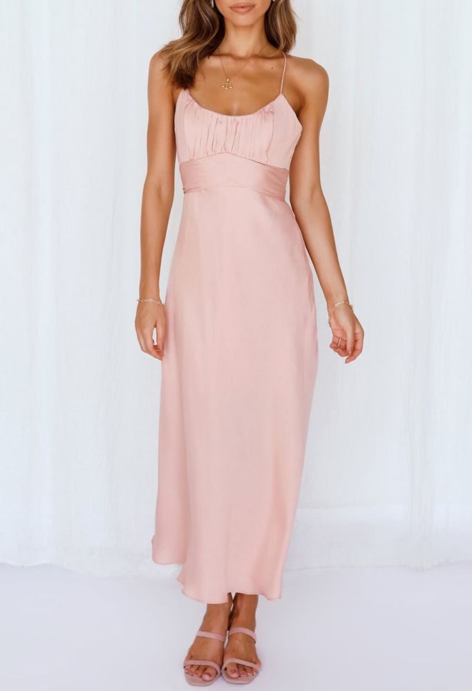 Ladies Ruffle Sundress Empire Waist Cami Maxi Dress