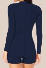 Womens Boyleg One Piece Rashguard Swimsuit Long Sleeve Surfing Wetsuit