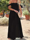 Laides Maxi Dress Off the Shoulder Smocked Dress with Slit