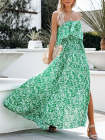 Womens Strapless Tube Dress Empire Waist Maxi Dress with Slit