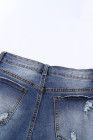 Womens Floral Mid Waist Distressed Jeans