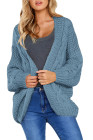 Open Front Chunky Long Sleeve Knit Cardigan