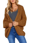 Open Front Chunky Long Sleeve Knit Cardigan