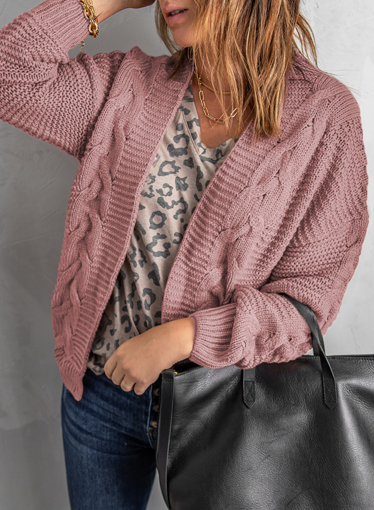 Open Front Chunky Long Sleeve Knit Cardigan