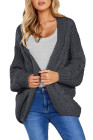 Open Front Chunky Long Sleeve Knit Cardigan