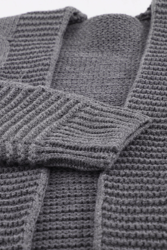 Open Front Chunky Long Sleeve Knit Cardigan