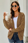 Open Front Chunky Long Sleeve Knit Cardigan