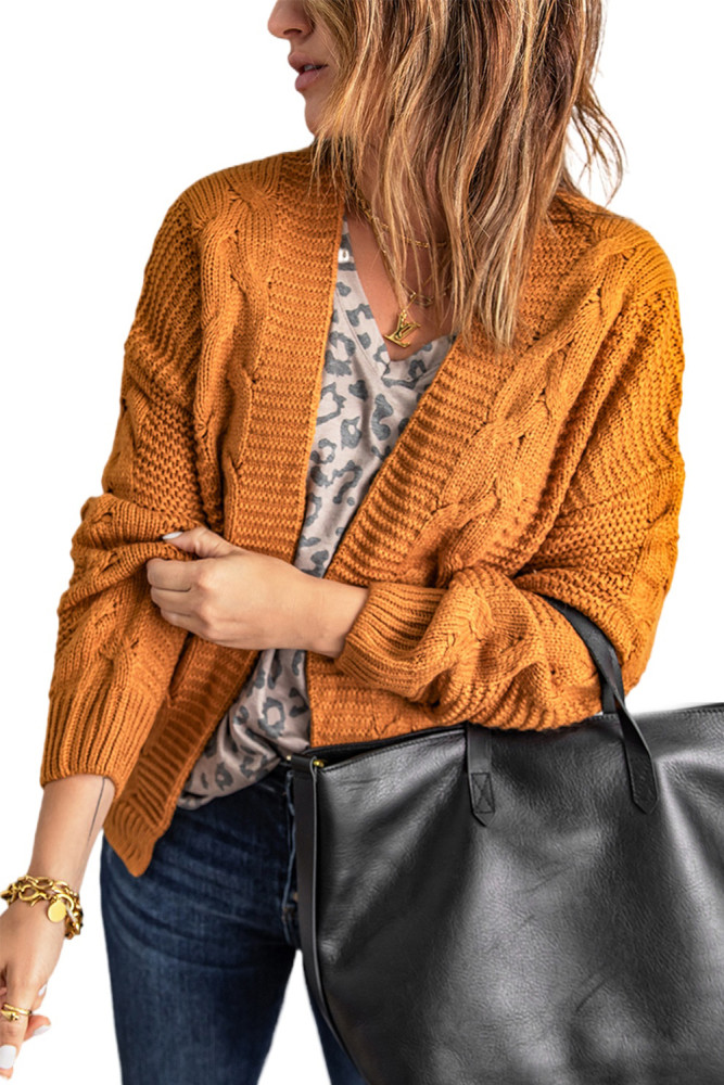 Open Front Chunky Long Sleeve Knit Cardigan