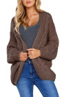 Open Front Chunky Long Sleeve Knit Cardigan