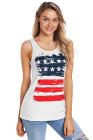 Stars And Stripes Tank Top Summer Sleeveless Top for Women