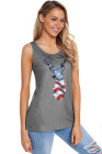 Stars And Stripes Tank Top Summer Sleeveless Top for Women