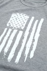 Womens America Flag Print Crewneck T-shirt Short Sleeve Tops