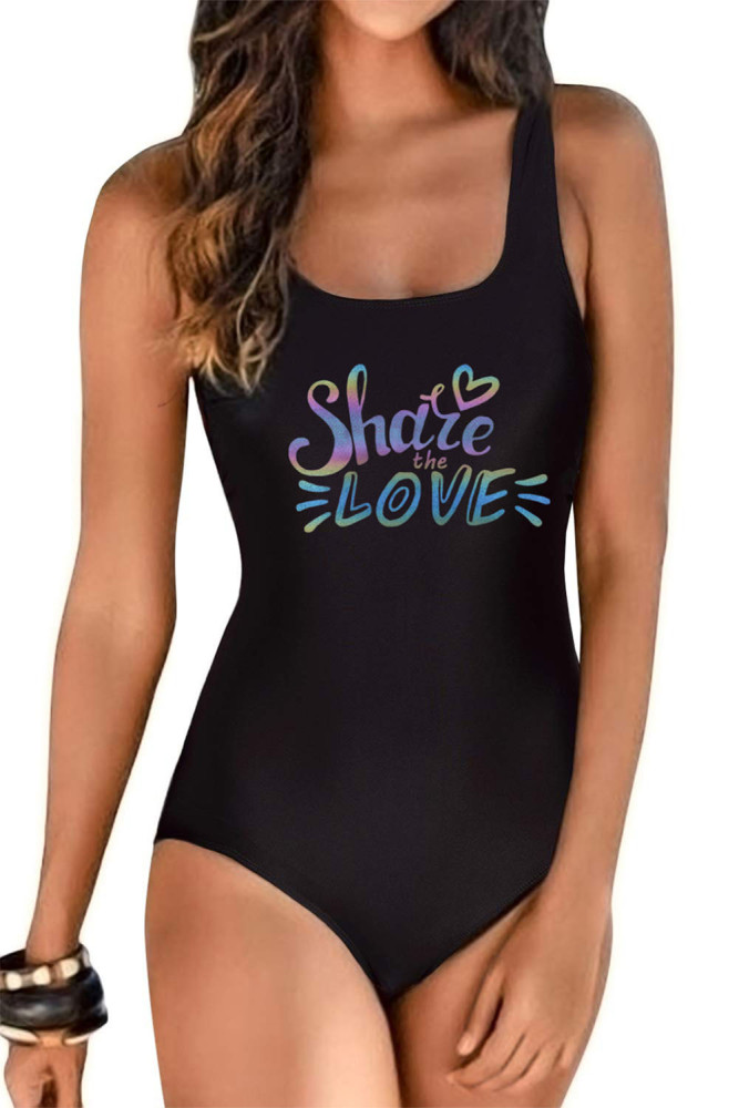 America Flag One Piece Swimsuit High Cut Bathing Suits Swimwear for Women