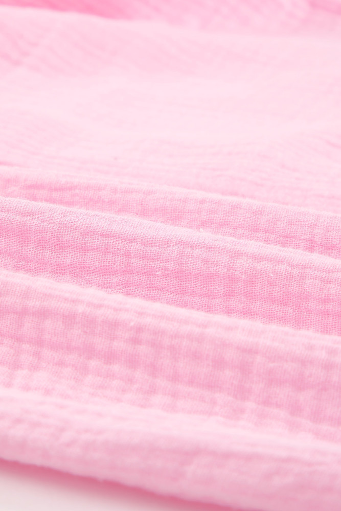 Crinkled Buttons Maxi Beach Dress with Slits Swimear Coverups