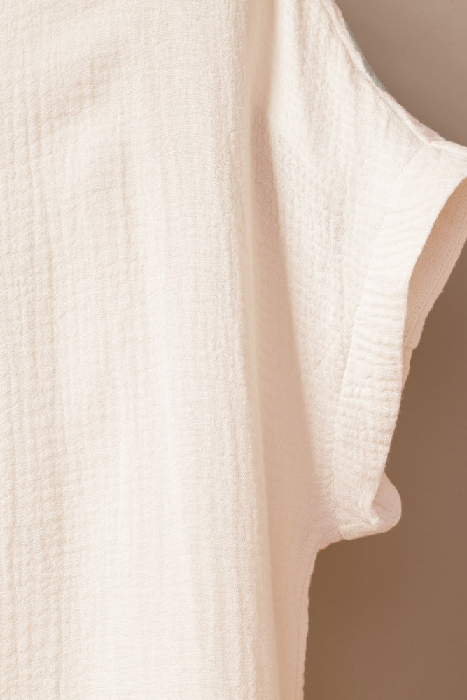 Crinkled Buttons Maxi Beach Dress with Slits Swimear Coverups