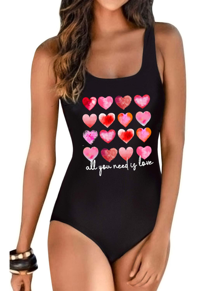 America Flag One Piece Swimsuit High Cut Bathing Suits Swimwear for Women