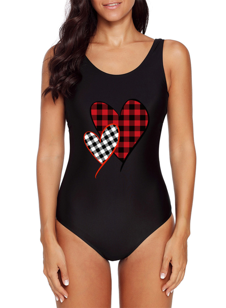 America Flag One Piece Swimsuit High Cut Bathing Suits Swimwear for Women