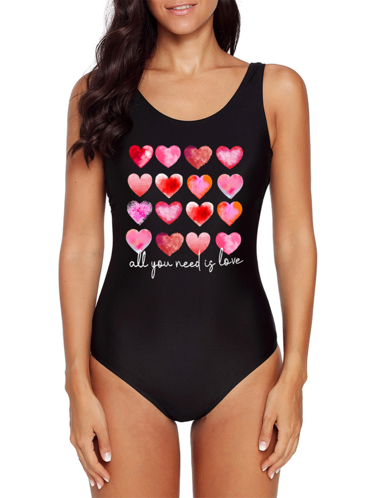 America Flag One Piece Swimsuit High Cut Bathing Suits Swimwear for Women