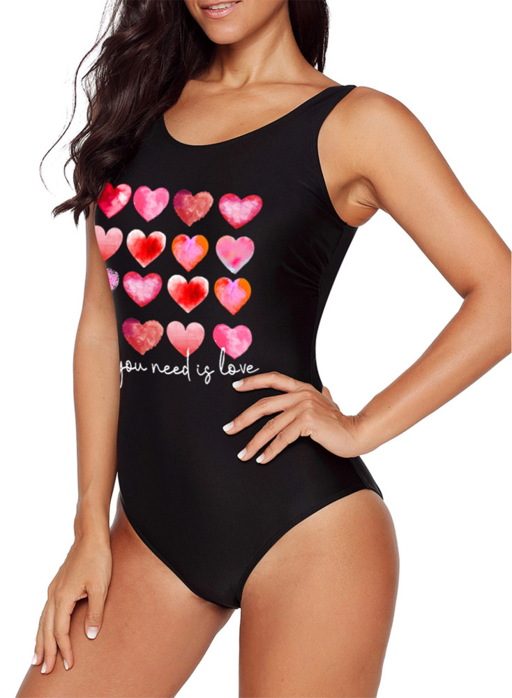 America Flag One Piece Swimsuit High Cut Bathing Suits Swimwear for Women