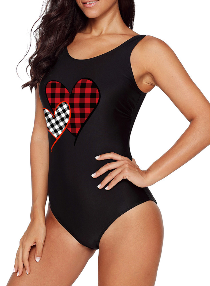 America Flag One Piece Swimsuit High Cut Bathing Suits Swimwear for Women