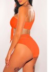 One Shoulder High Cut 2 Piece Bikini Set Bathing Suit