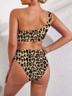 One Shoulder High Cut 2 Piece Bikini Set Bathing Suit
