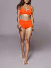 Women Two Piece Swimsuit Twist Bikini Tops with High Waisted Boyleg Bathing Suit