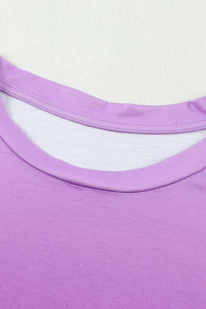 Womens Ombre Tie-dye Cap Sleeve T-Shirt with Pocket