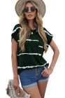 Womens Ombre Tie-dye Cap Sleeve T-Shirt with Pocket