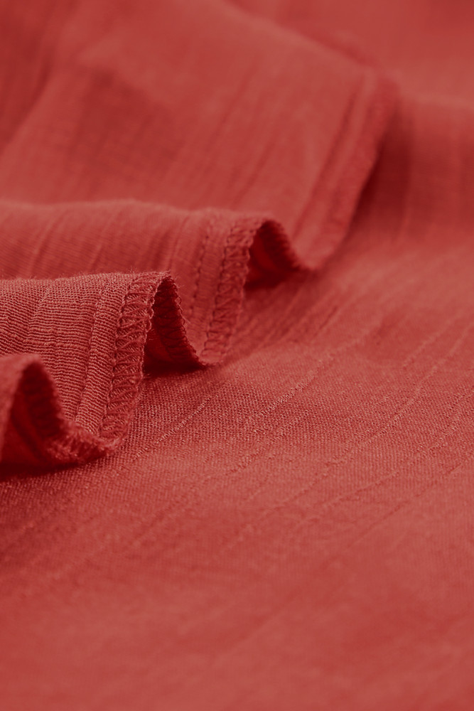 Ladies Tiered Ruffled Drawstring V Neck Blouse Top